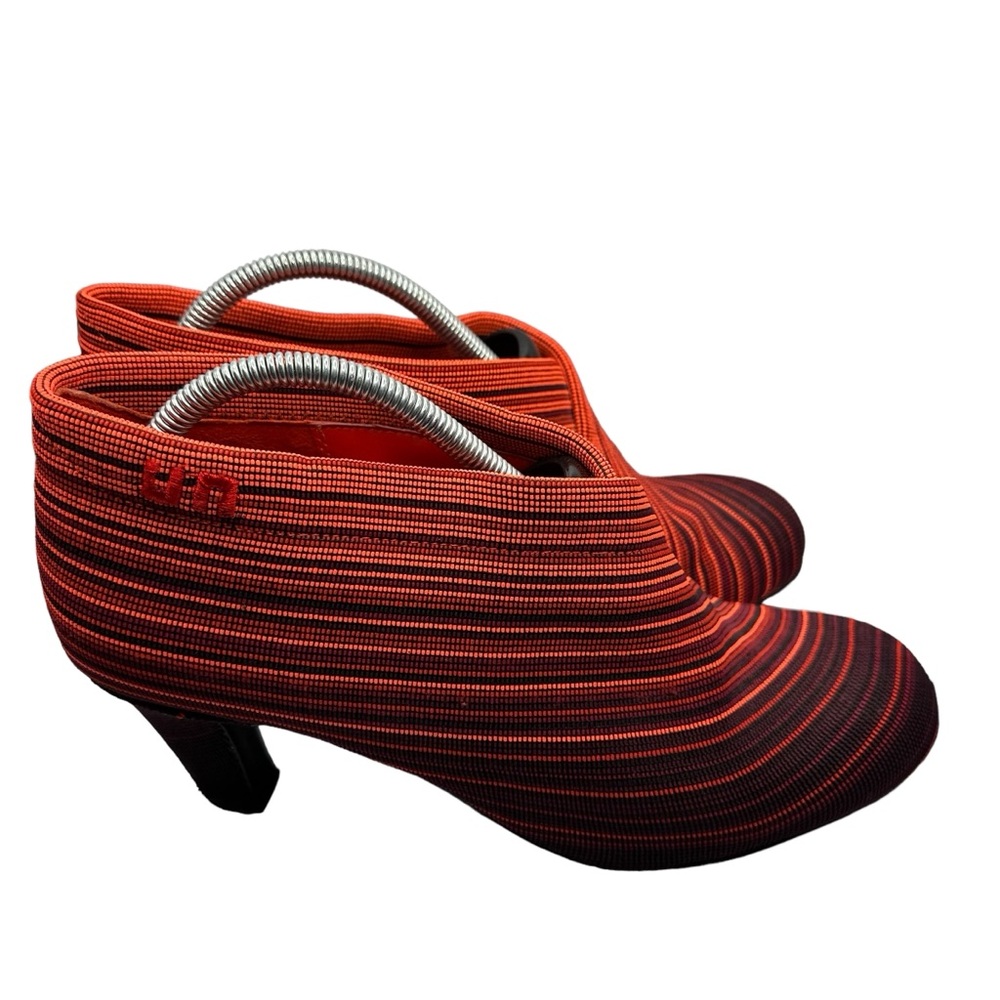 United Nude Striped Red and Black Ankle Booties